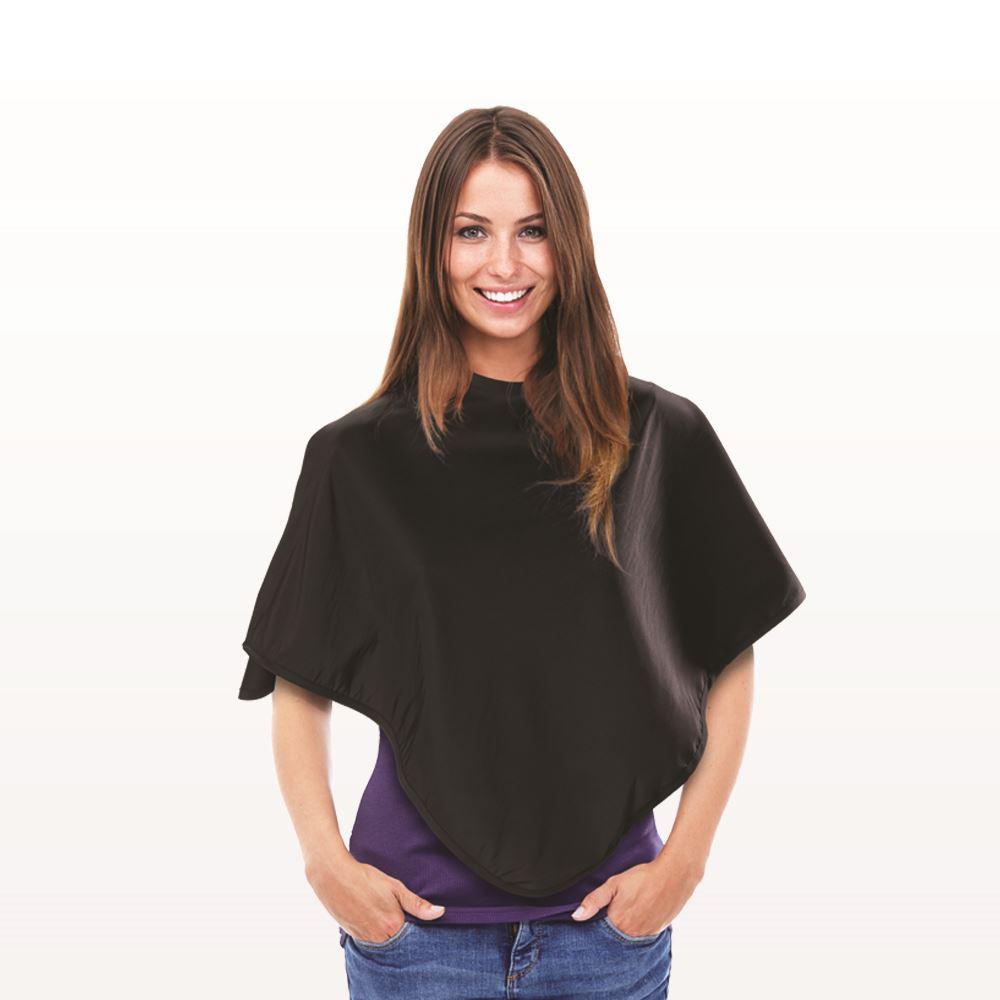 Short Makeup Cape with Snaps, Black