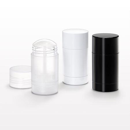 Round Twist-Up Deodorant Container and Cap, White