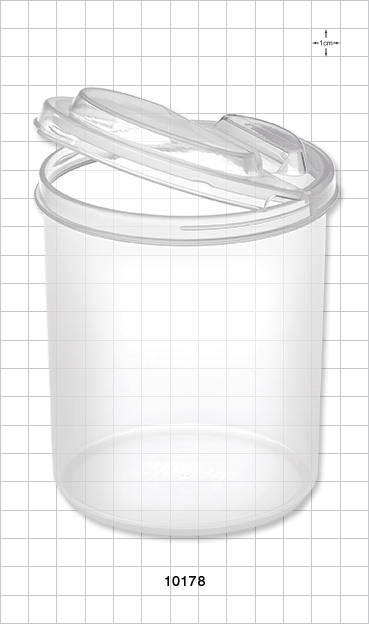 Cylinder Container with Flip Top Lid, Clear