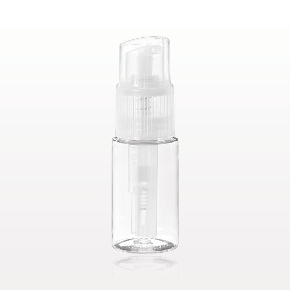 Powder Spray Bottle with Ridged Neck, Clear