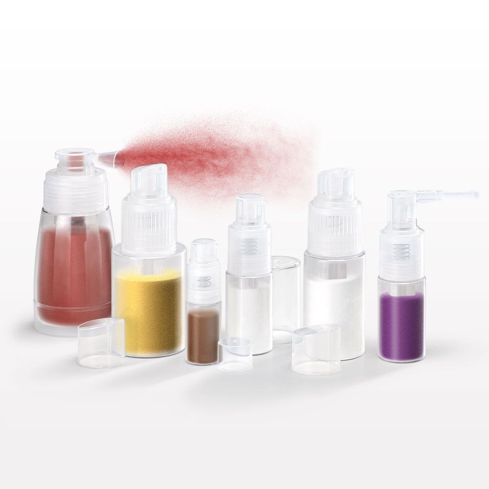 Powder Spray Bottle with Ridged Neck, Clear