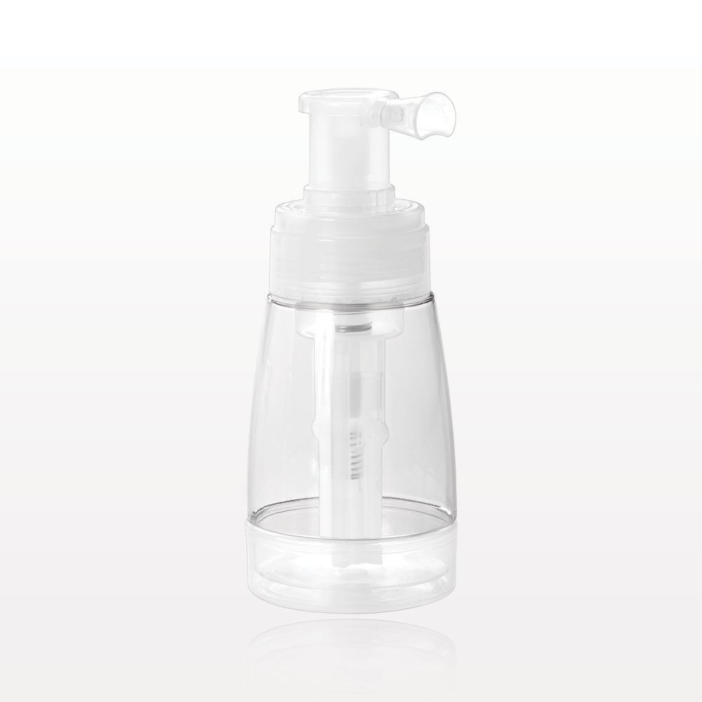 Powder Spray Bottle with Locking Nozzle, Clear