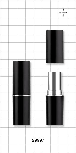 Lipstick Tube, Matte Black with Silver Band