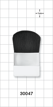 Blush Brush with Clear Flat Handle and Silver Ferrule