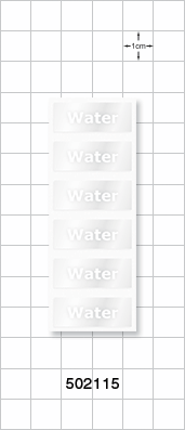 Water Label, Clear with White Lettering