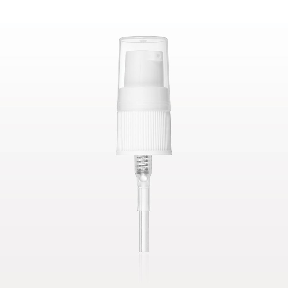 Flat Top Lotion Pump, White with Overcap, Clear for 502257 or 502229