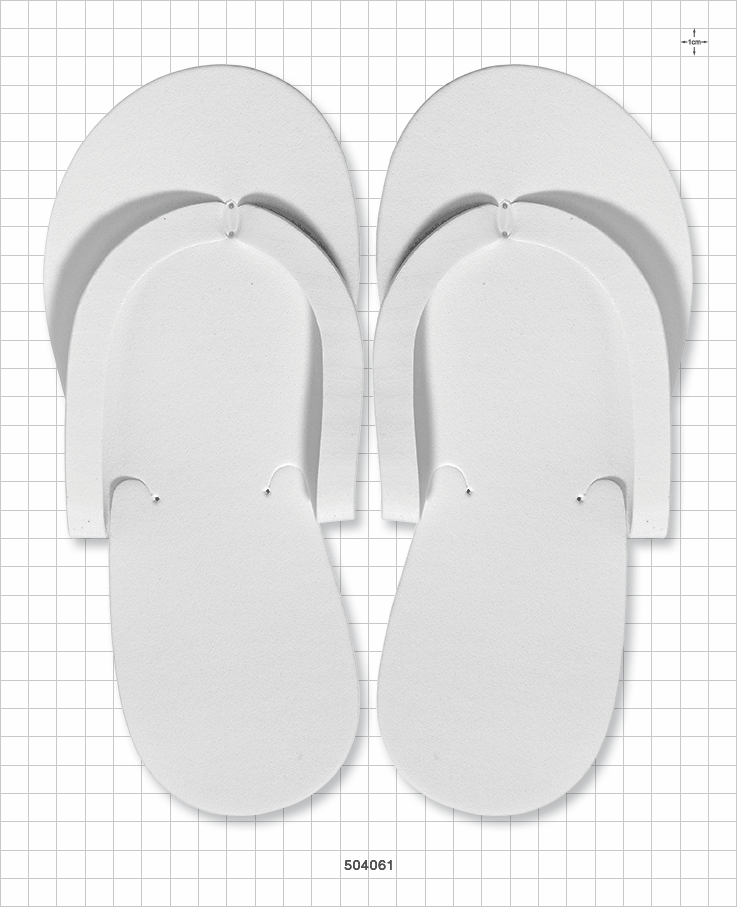 Non-Skid Pedicure Thong Slippers, White