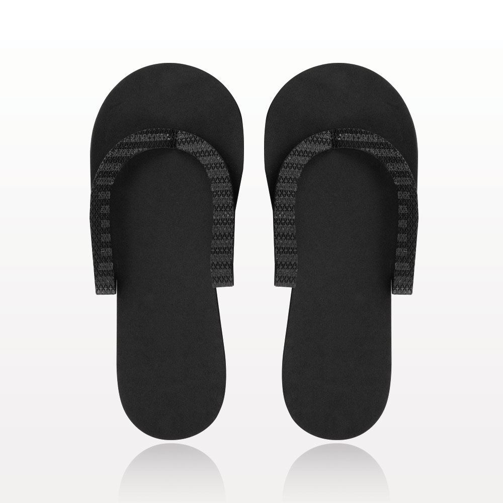 Black Pedicure Slipper, Non-skid, 1 pair/bag