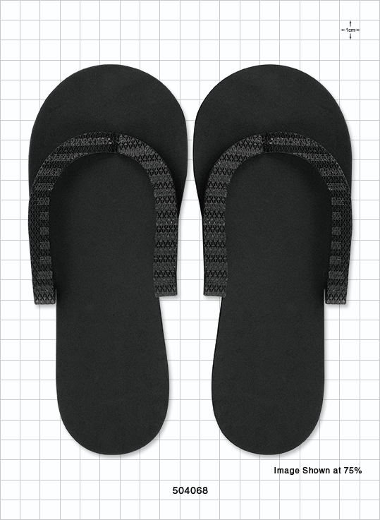 Black Pedicure Slipper, Non-skid, 1 pair/bag