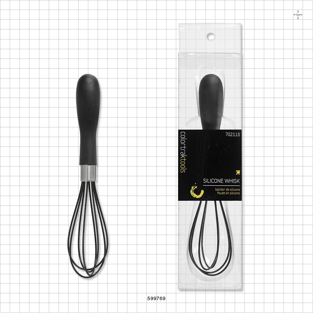 Colortrak™ Tools Silicone Whisk, Black