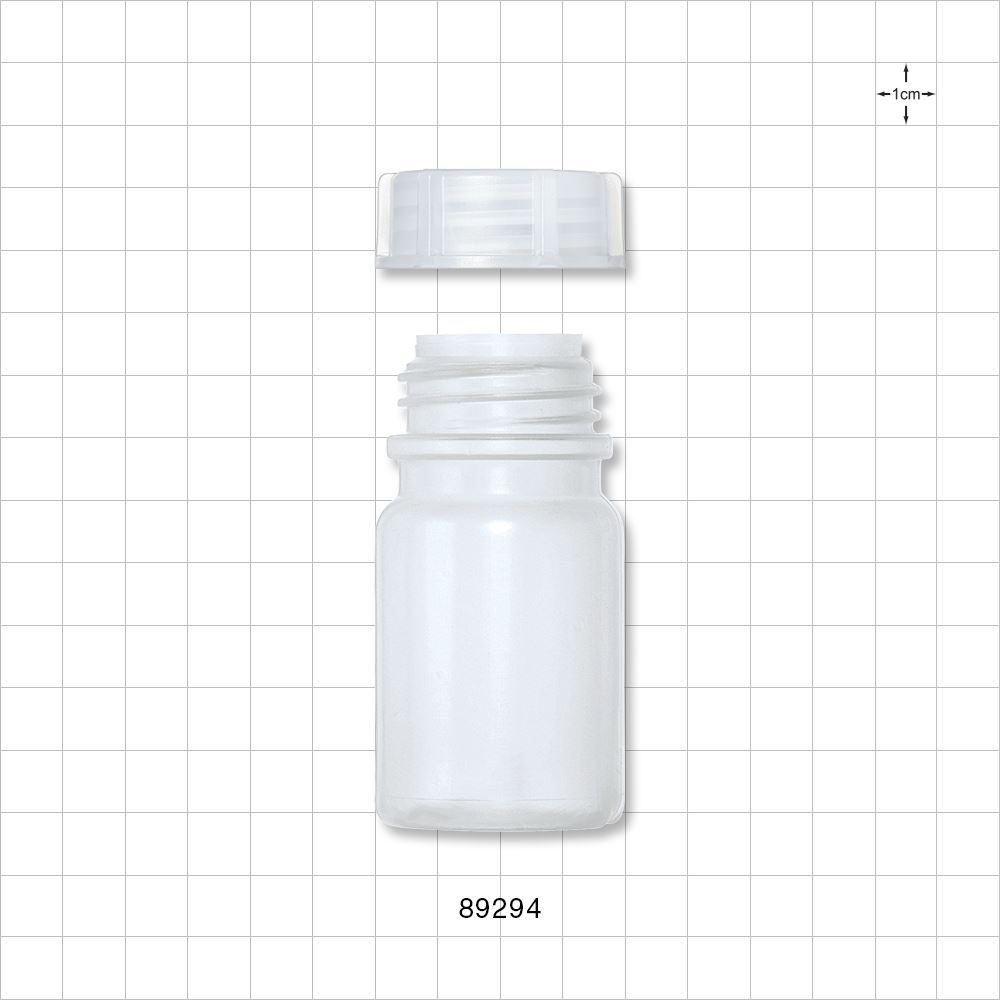 Discontinued Wide Neck Bottle with Screw Cap; Unassembled 50/Bag