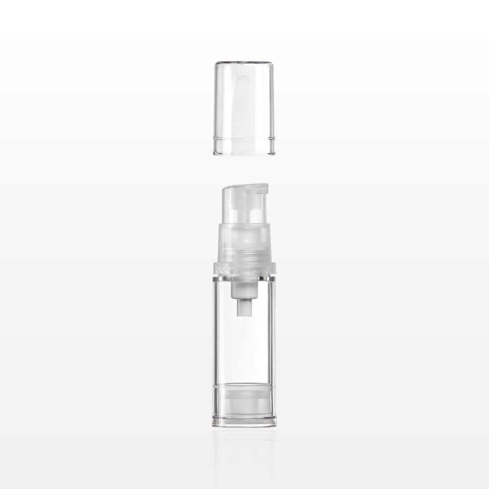 Airless Bottle with Pump and Cap, Clear