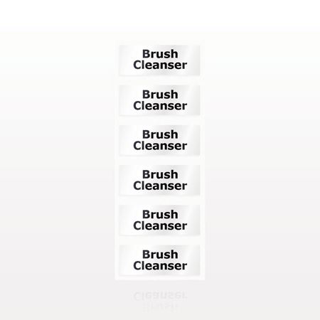 Brush Cleanser Label, Clear with Black Lettering