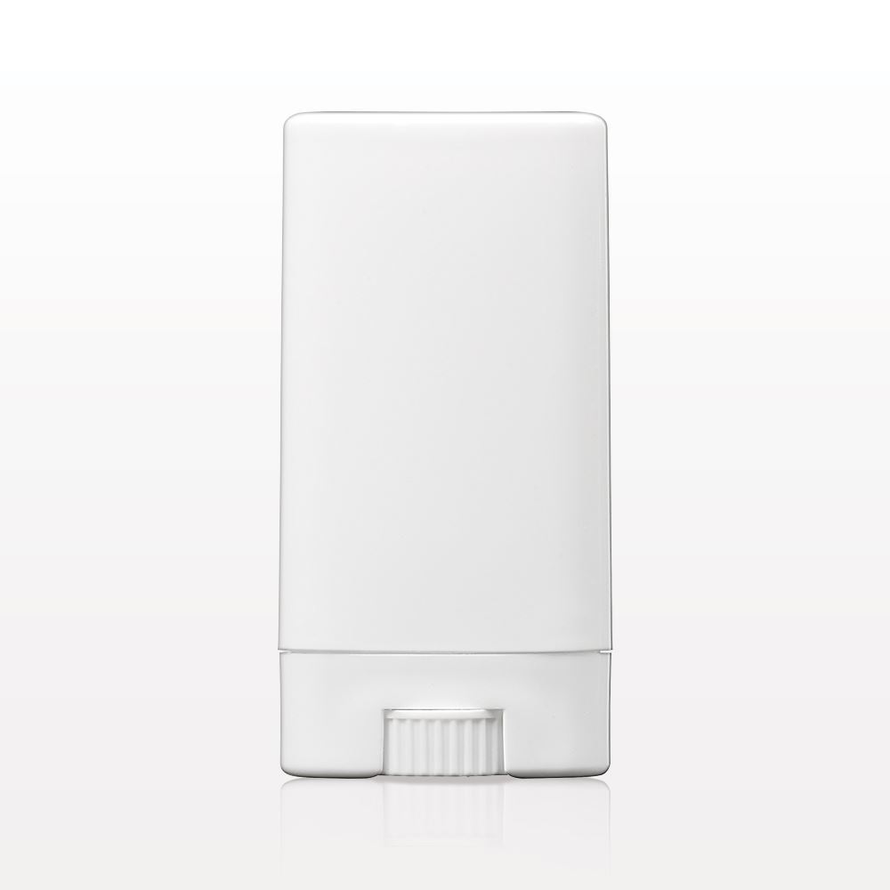 Oval Balm Container and Cap, White