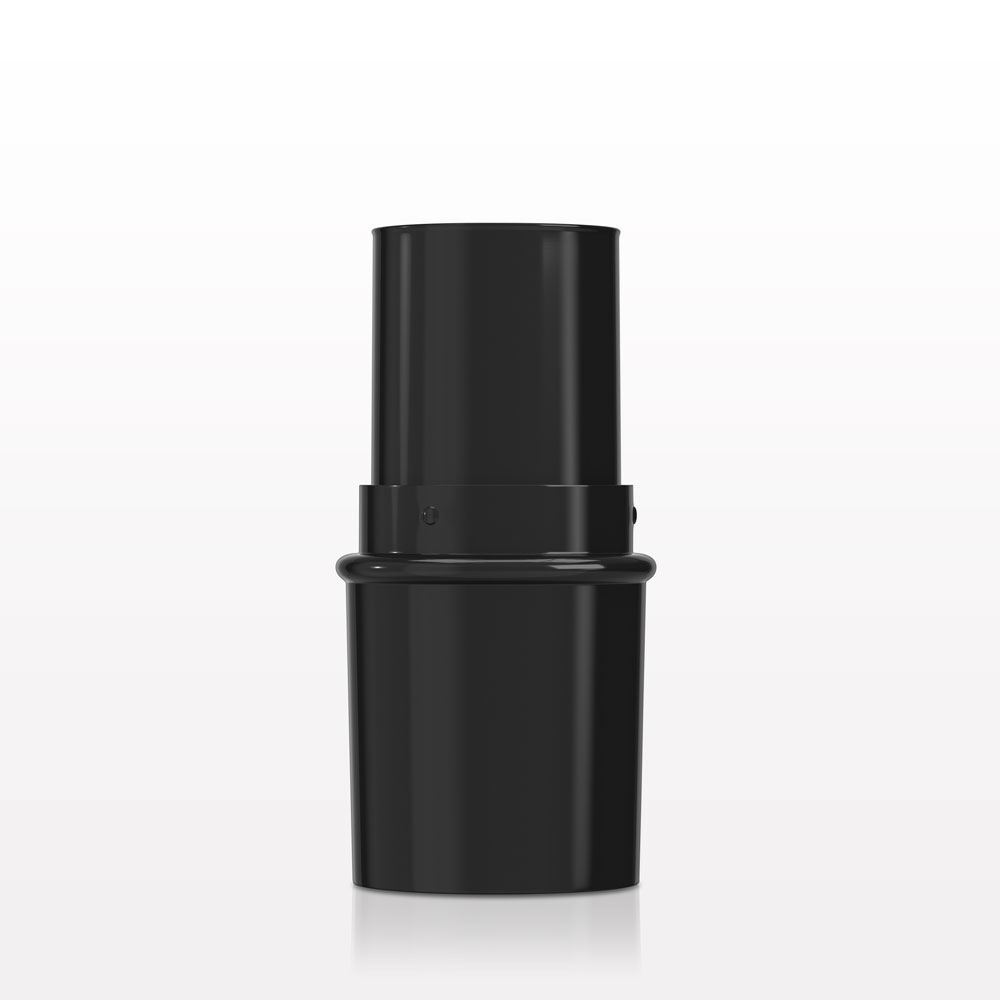 Round Twist-Up Makeup Stick Container and Cap, Black