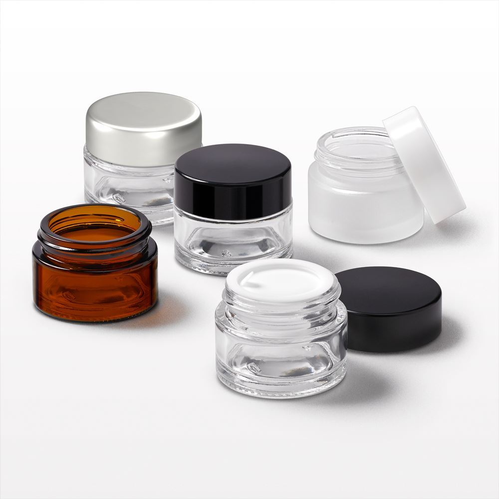 15 gram Thick Walled Glass Jar with Lined Threaded Cap and Disc Liner